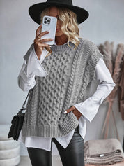 Léonie Sauvage | Cozy Cable-Knit Sweater Vest For Women