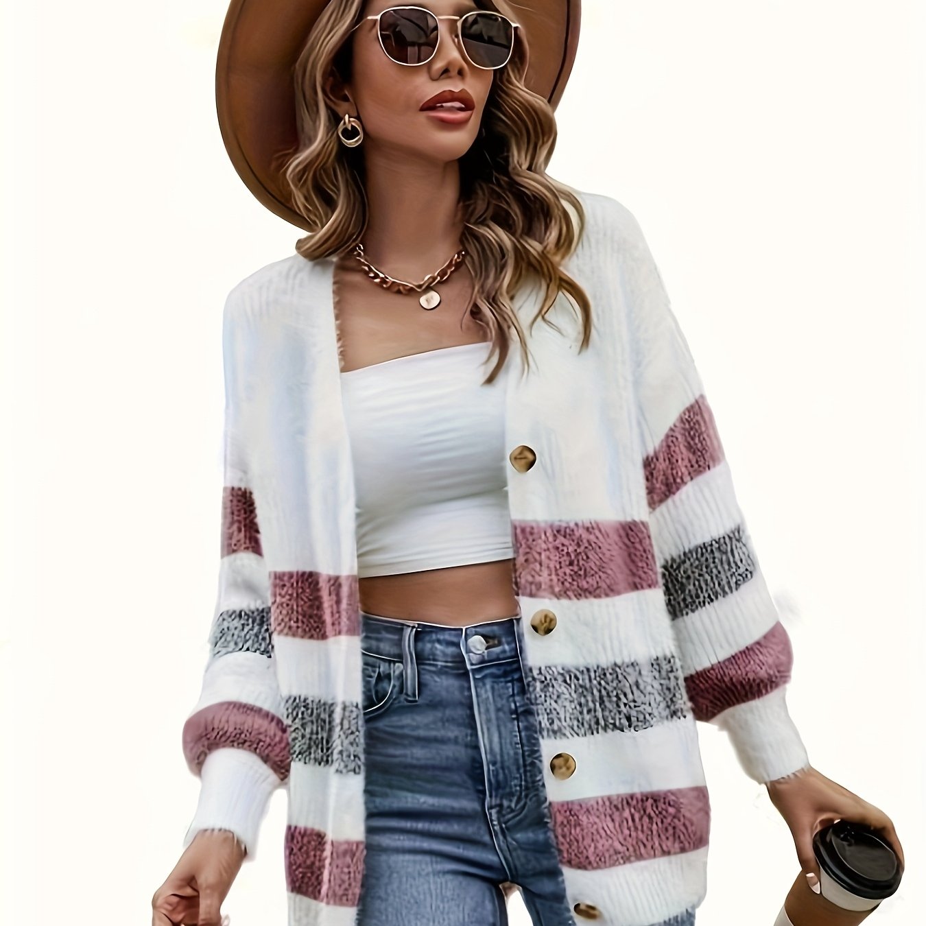 Nadine Orsolini | Striped Open-Front Sweater For Women