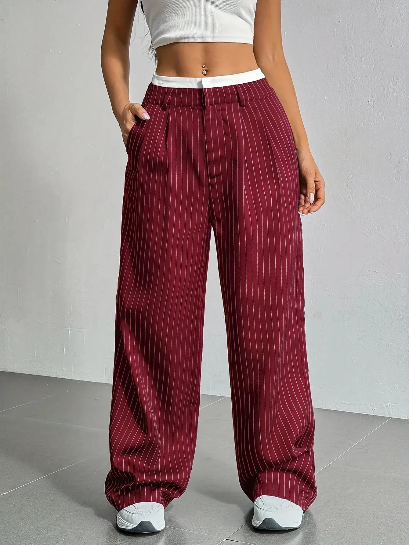 Odile Ferrand | Pinstripe Wide-Leg Trousers For Women