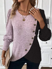 Elise Rambouillet | Color-Block Ribbed Knit Sweater For Women