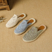 Solange Ferrant | Crochet Espadrille Mule Flats For Women
