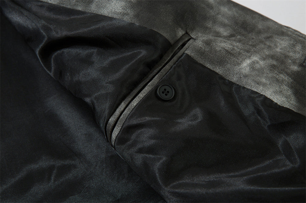 Etienne Corradini | Tie-Dye Suit Collar Leather Jacket For Men