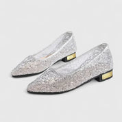 Arabella Kensington | Gold Lace Orthopedic Flat Loafers