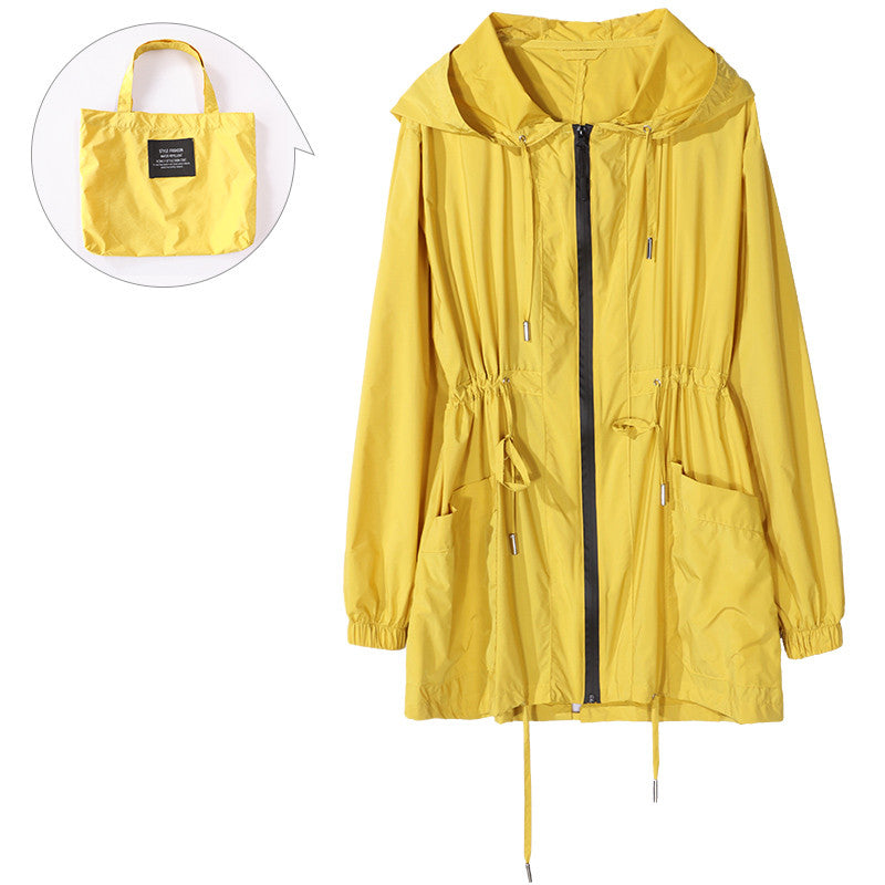Vivienne Stormcrest | Women's Lightweight Hooded Raincoat Trench Jacket