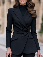 Callie Cranbrook | Asymmetric Twist-Waist Wrap Blazer For Women