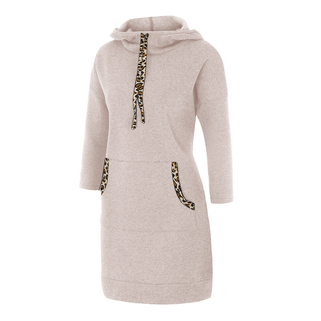 Elise Dumont | Cowl Neck Hoodie Mini Dress For Women