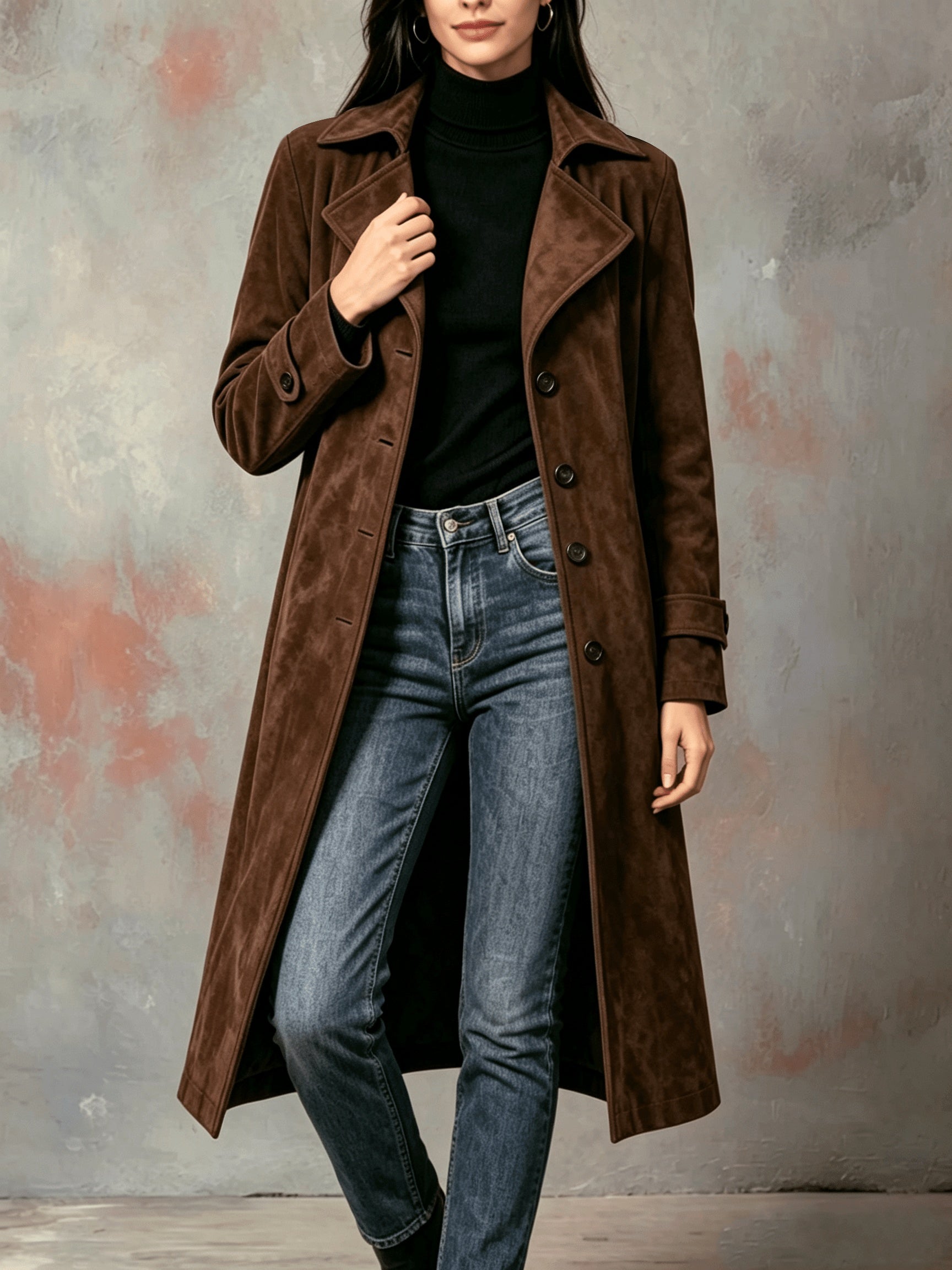 Céleste Duvernay | Suede Trench Coat For Women