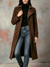 Céleste Duvernay | Suede Trench Coat For Women