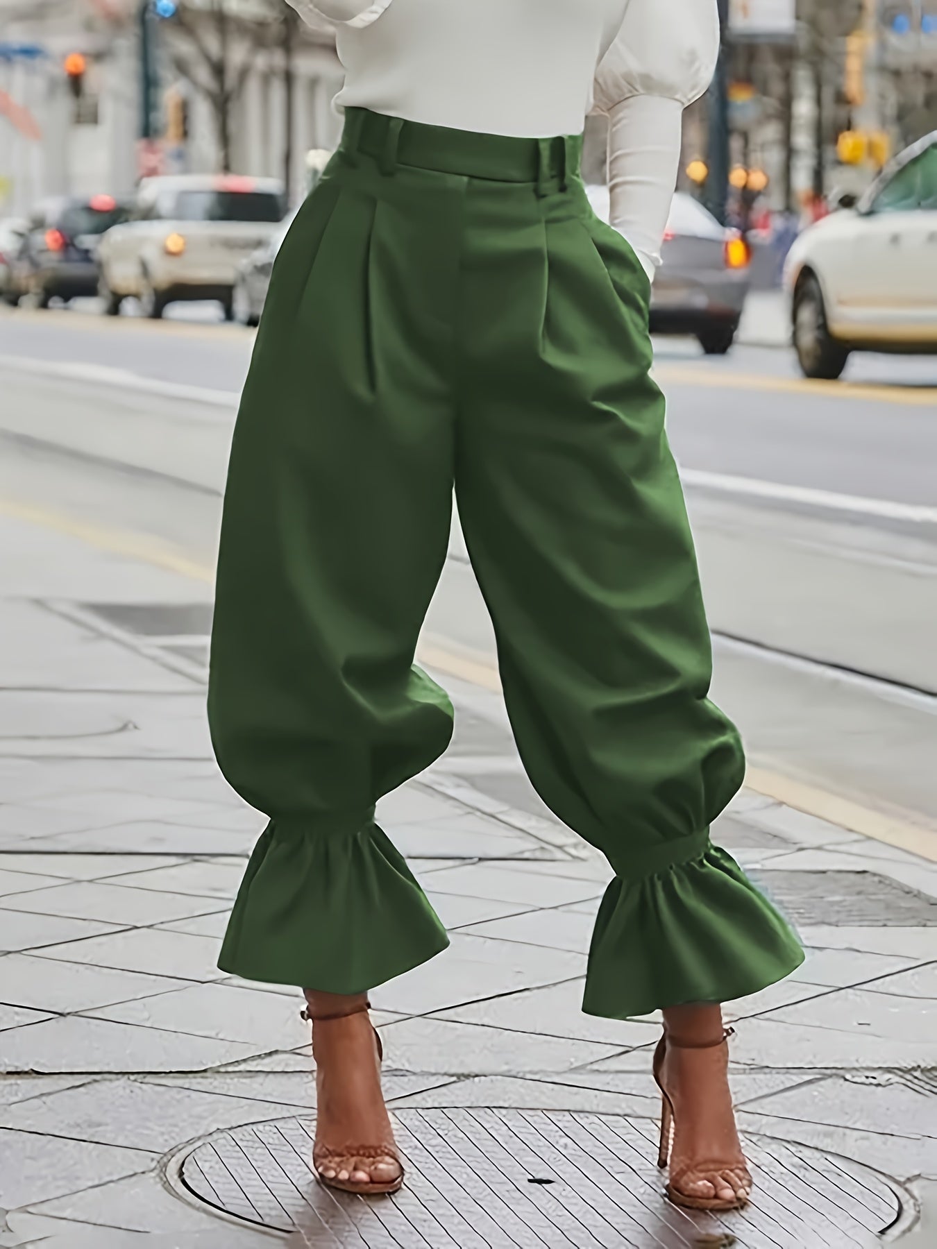 Odile Fenwick | Ruffled-Hem Wide-Leg Trousers For Women