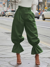 Odile Fenwick | Ruffled-Hem Wide-Leg Trousers For Women