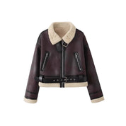Pauline Girardin | Shearling Aviator Cropped Jacket For Women