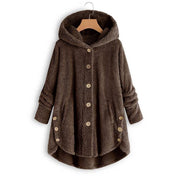 Colette Duval | Leopard Print Hooded Plush Coat For Women