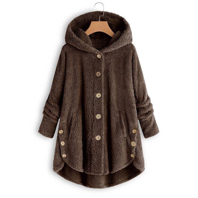 Colette Duval | Leopard Print Hooded Plush Coat For Women