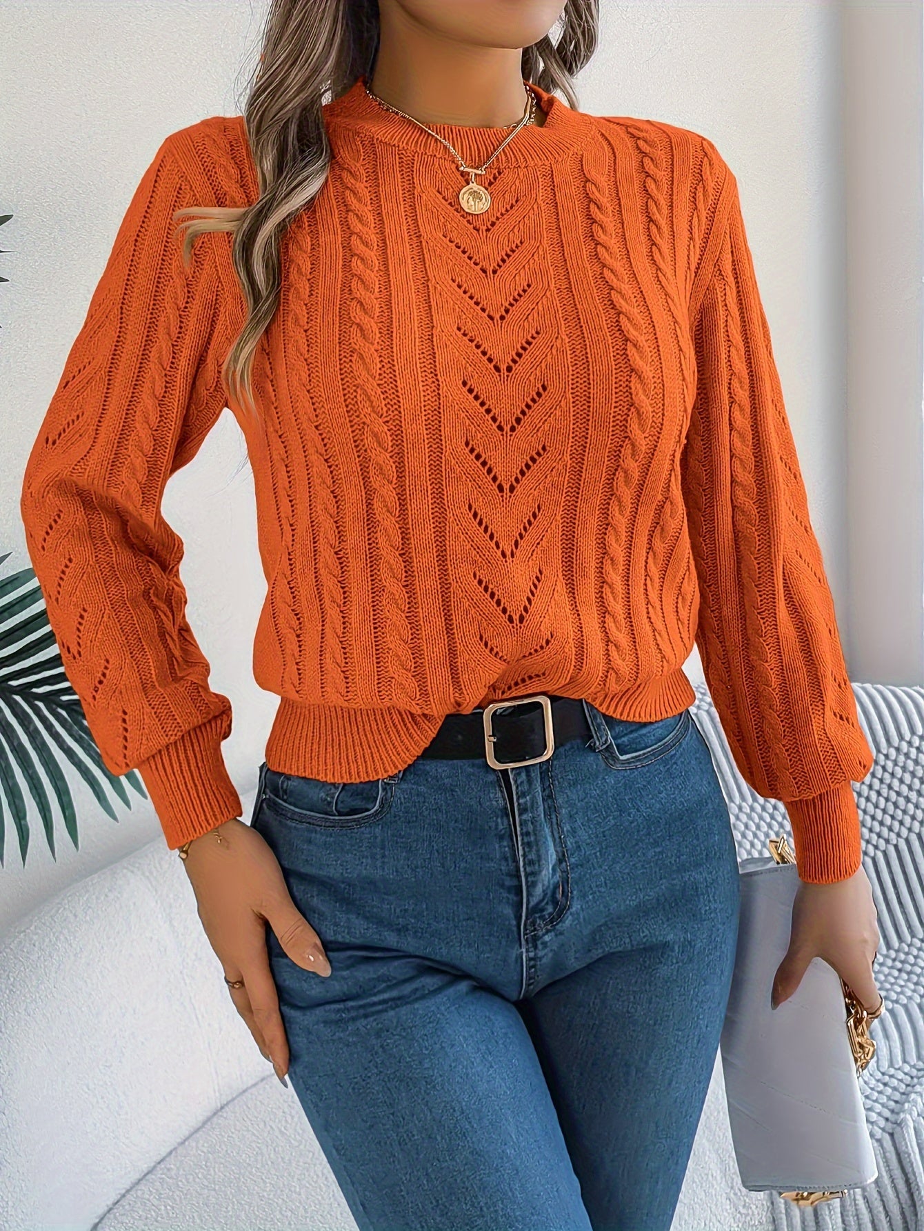 Camilla Winterbourne | Cable-Knit Textured Sweater For Women