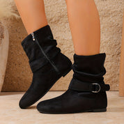 Helena Voss | Slouch Buckle Ankle Boots For Women