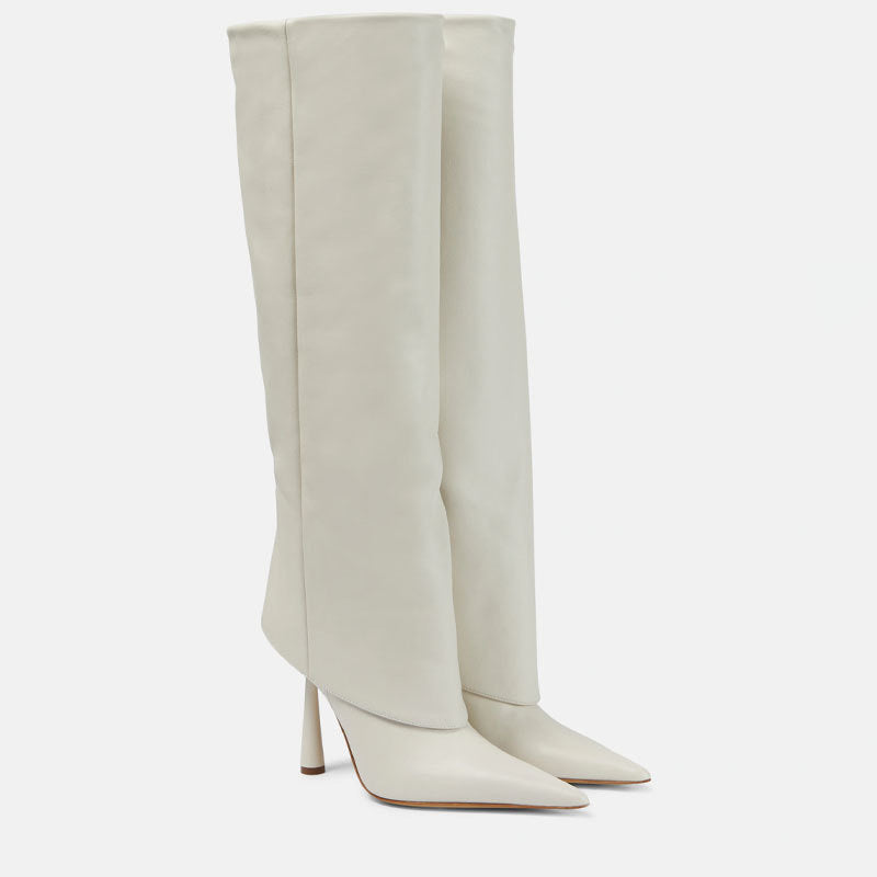 Odile Renard | Croc-Embossed Knee-High Stiletto Boots For Women