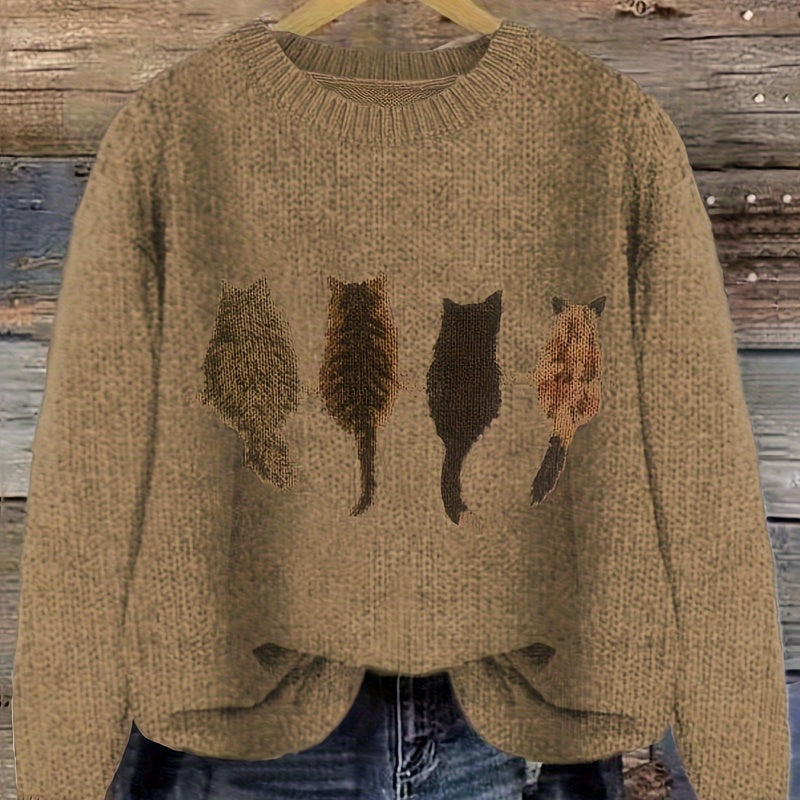 Anaïs Brandt | Cat Silhouette Knit Sweater For Women