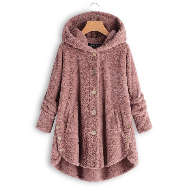Colette Duval | Leopard Print Hooded Plush Coat For Women