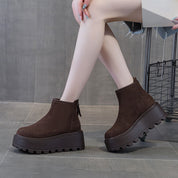 Solène Duvernay | Suede Platform Ankle Boots For Women