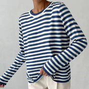 Josephine Delacourt | Striped Knit Long Sleeve Sweater For Women