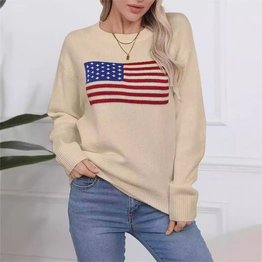 Whitney Carmichael | American Flag Knit Sweater For Women