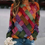 Juliette Beaumont | Patchwork Knit Sweater For Women