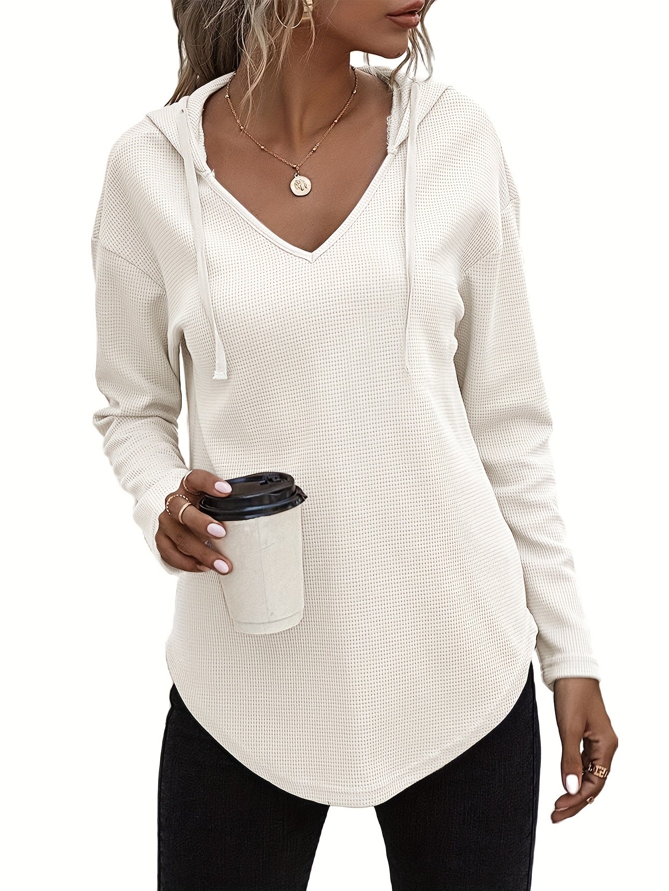 Naomi Verlaine | Relaxed V-Neck Hoodie For Women