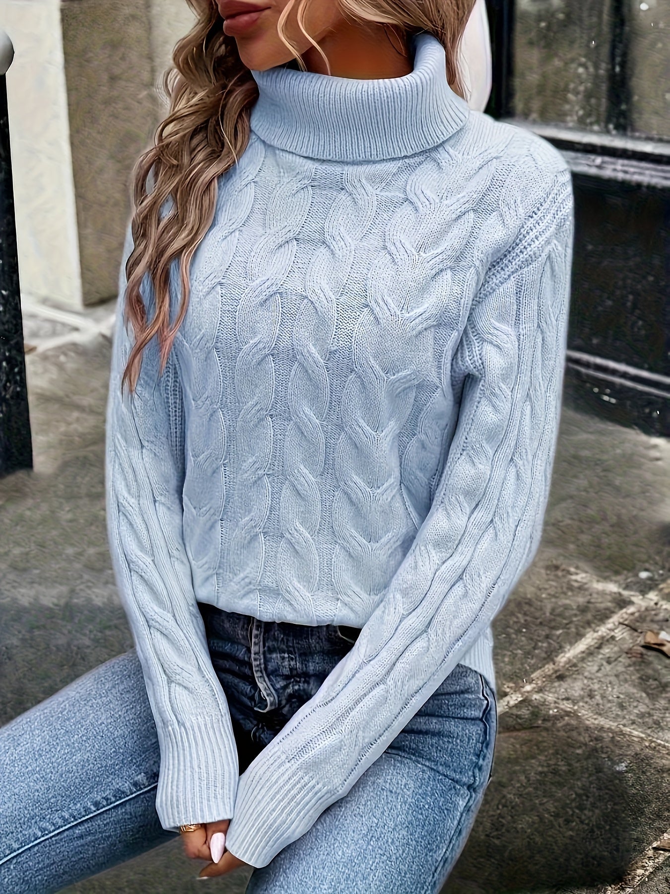 Éloise Vandermeer | Cozy Cable-Knit Turtleneck Sweater For Women