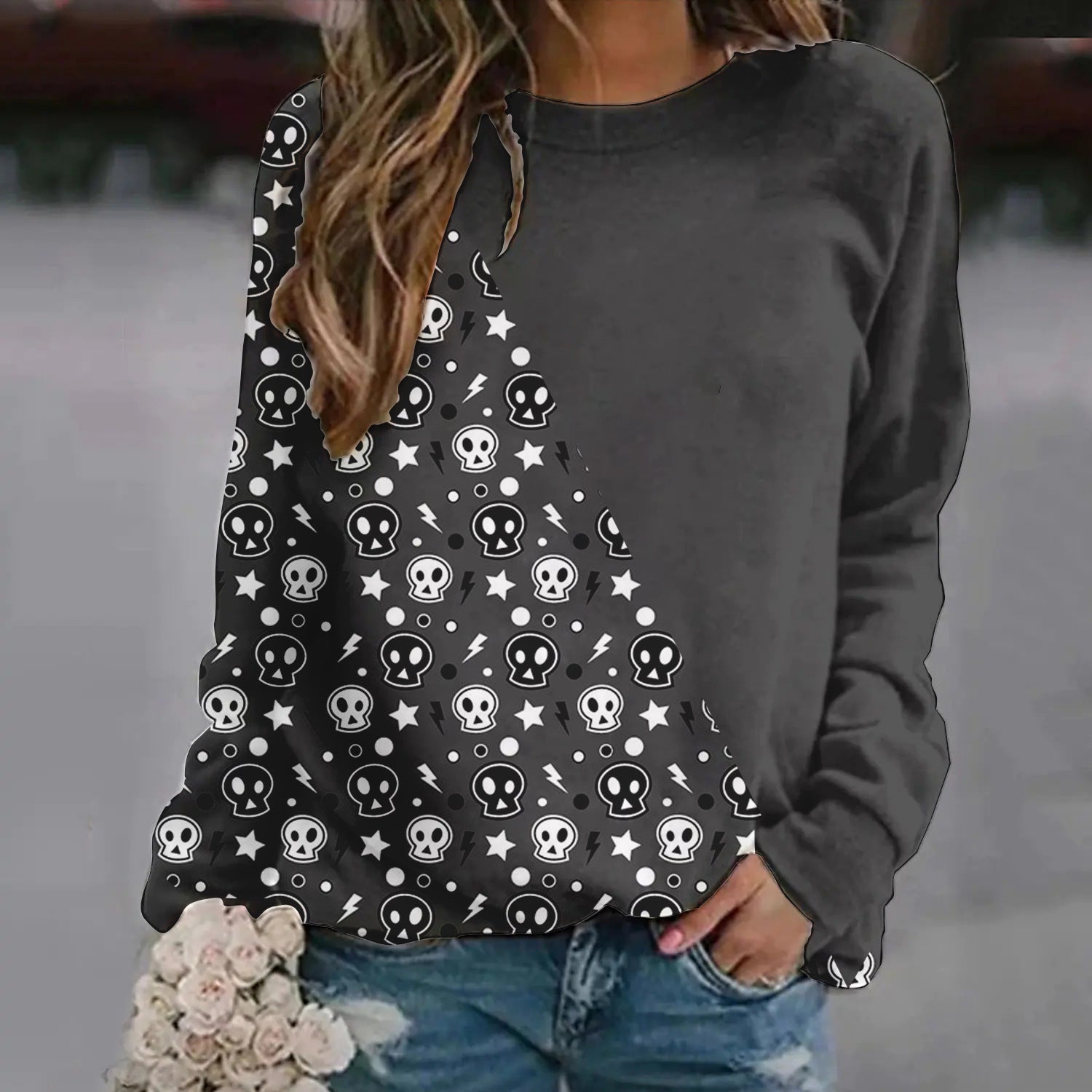 Genevieve Thibault | Halloween Print Sweater For Women