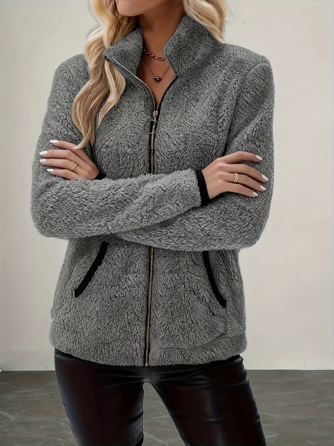 Nathalie Griswold | Plush Sherpa Zip-Up Jacket For Women