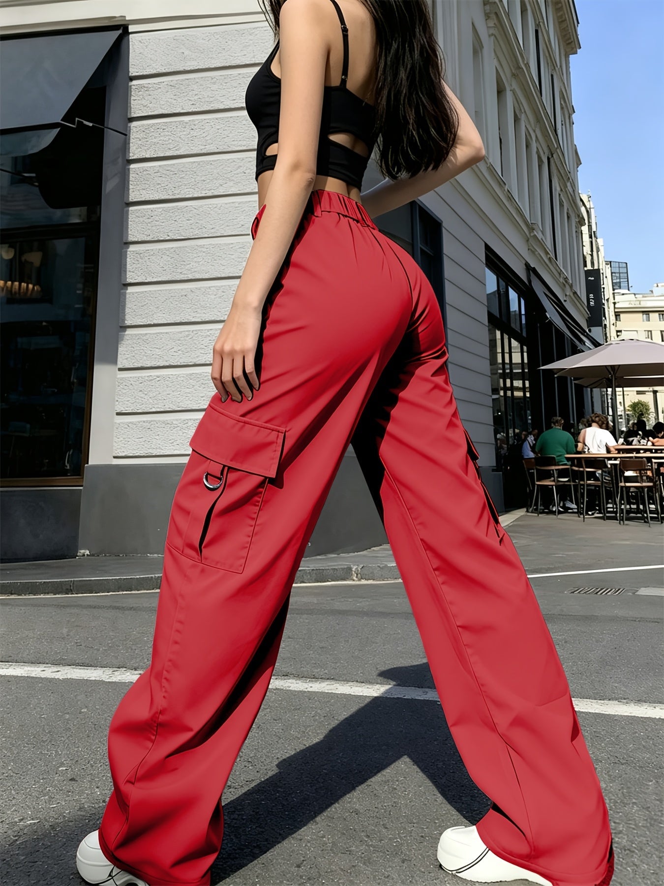 Sabine Hollande | High-Waisted Wide-Leg Cargo Pants For Women