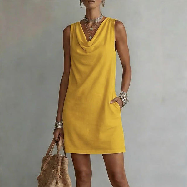 Aurelie Stonefield | Cowl Neck Mini Dress For Women