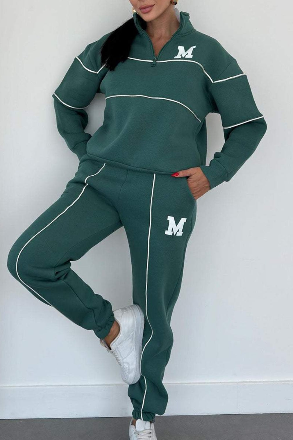 Vanessa Chambord | Half-Zip Lounge Sweatsuit Set For Women