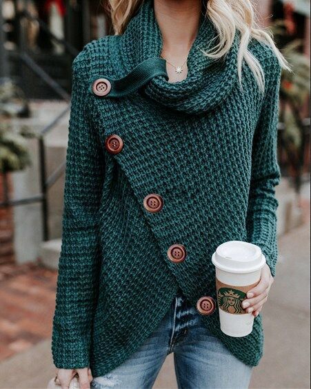 Solene Bardot | Cowl Neck Waffle Knit Sweater For Women