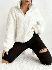 Adele Sorensen | Cable Knit Quarter-Zip Pullover For Women