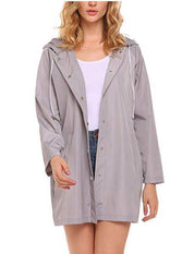 Margaux Rainville | Hooded Button-Front Raincoat For Women