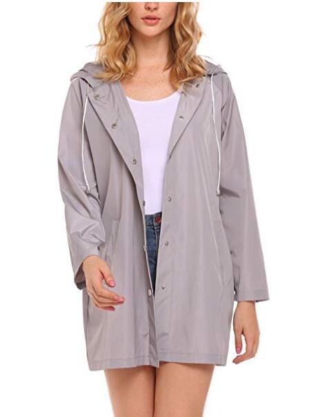 Margaux Rainville | Hooded Button-Front Raincoat For Women