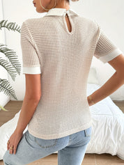 Noelle Duvall | Contrast Collar Knit Sweater For Women