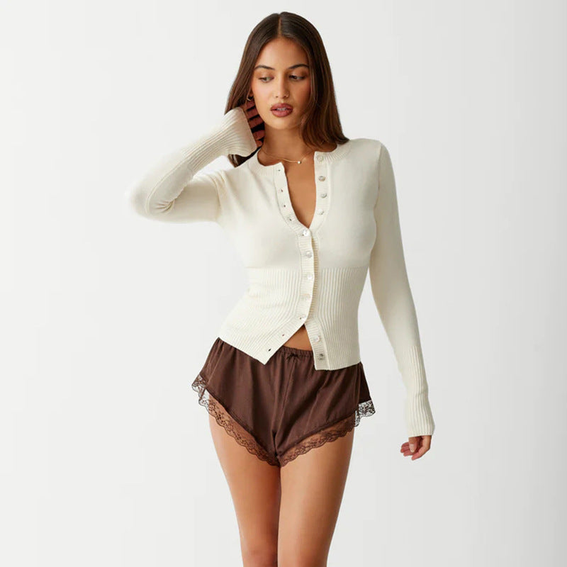 Aurélie Dupont | Slim Ribbed Knit Cardigan For Women