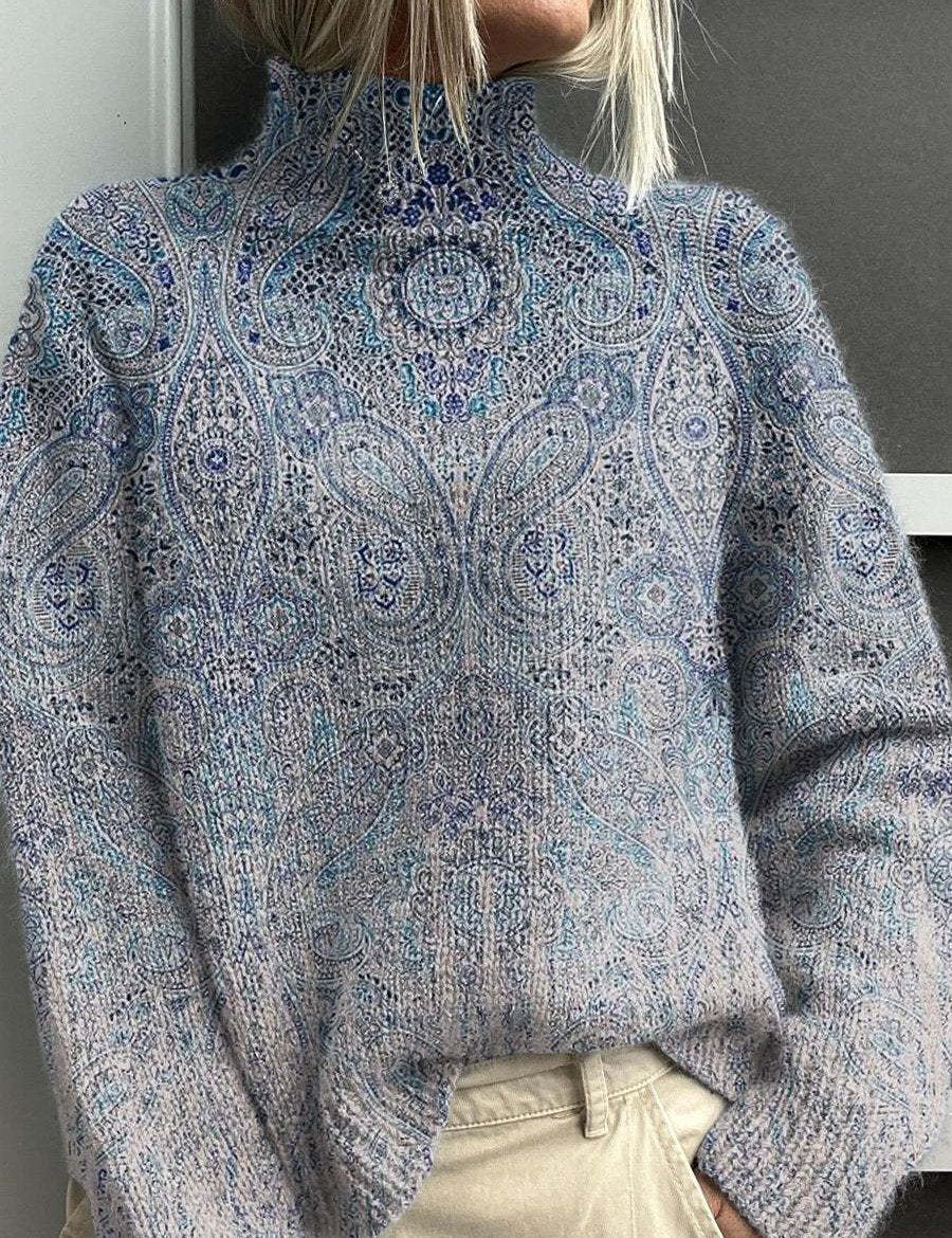 Anais Delorme | Abstract Print Turtleneck Sweater For Women