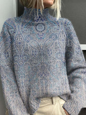 Anais Delorme | Abstract Print Turtleneck Sweater For Women