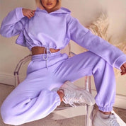 Sienna Whitfield | Cropped Hoodie Jogger Set For Women