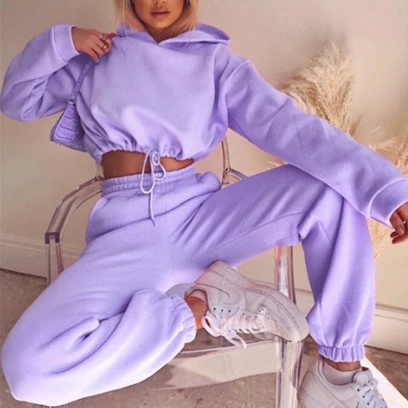 Sienna Whitfield | Cropped Hoodie Jogger Set For Women