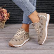 Delphine Rousset | Flower Print Lace-Up Sneakers For Women