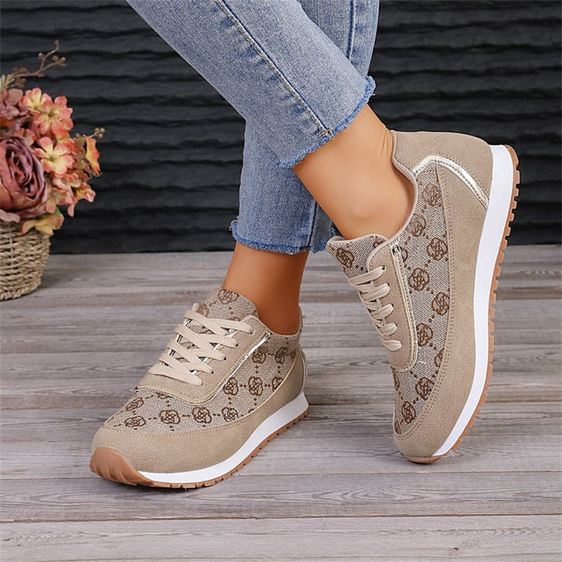 Delphine Rousset | Flower Print Lace-Up Sneakers For Women