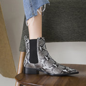 Fleur Descamps | Snake Print Chelsea Boots For Women