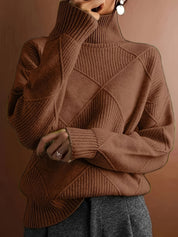 Josephine Alderidge | Diamond-Knit Turtleneck Sweater For Women