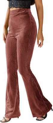 Adrienne Castel | High-Waist Velvet Flare Pants For Women