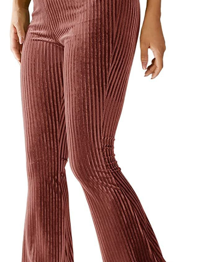 Adrienne Castel | High-Waist Velvet Flare Pants For Women