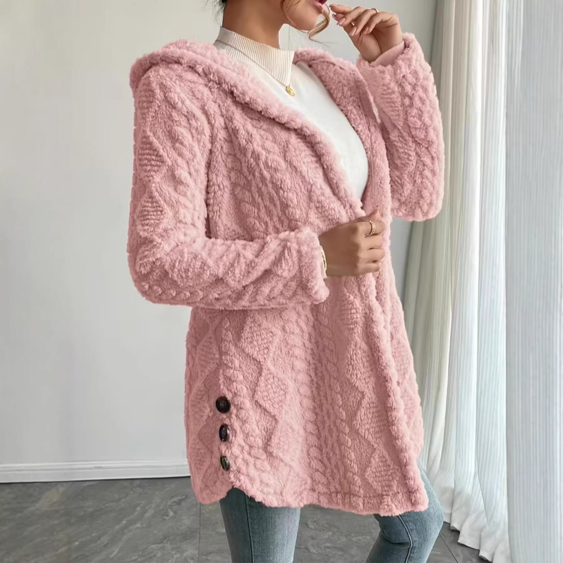 Celestine Harcourt | Hooded Teddy Midi Coat For Women
